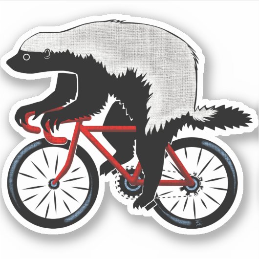 Badass Honey Badger Biker Aufkleber (Vorderseite)