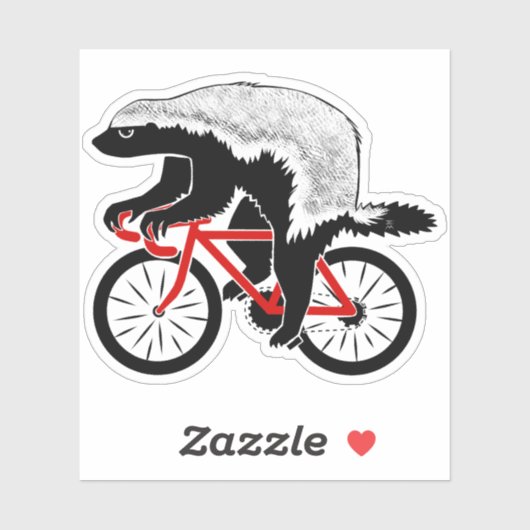 Badass Honey Badger Biker Red Bike Aufkleber (Blatt)