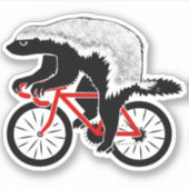 Badass Honey Badger Biker Red Bike Aufkleber (Vorderseite)