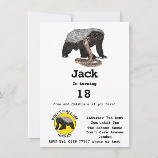 Badass Honey Badger Fearless 18. Geburtstagsparty