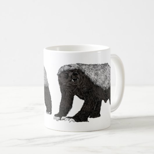 Badass Honey Badger Fearless Attitude Kaffeetasse (VorderseiteRechts)