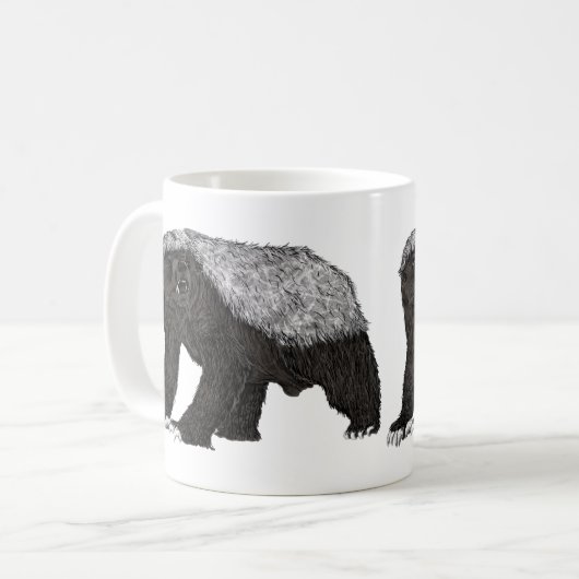 Badass Honey Badger Fearless Attitude Kaffeetasse (Vorderseite Links)