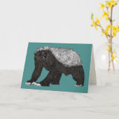 Badass Honey Badger Fearless Attitude Karte (Gelbe Blume)