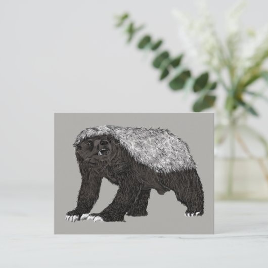 Badass Honey Badger Fearless Attitude Postkarte (Stehend Vorderseite)