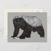 Badass Honey Badger Fearless Attitude Postkarte (Vorne/Hinten)