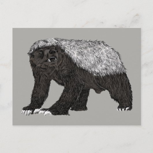 Badass Honey Badger Fearless Attitude Postkarte (Vorderseite)