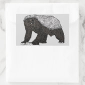 Badass Honey Badger Fearless Attitude Rechteckiger Aufkleber (Tasche)
