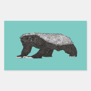 Badass Honey Badger Fearless Eklige Attitude Anima Rechteckiger Aufkleber