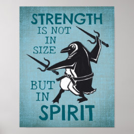Badass Karate Penguin Motivierend Poster