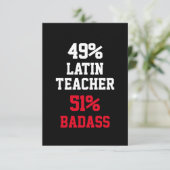 Badass-Karte für lateinische Lehrer Karte (Stehend Vorderseite)