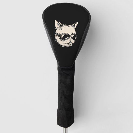 Badass-Katze mit Sonnenbrille-Katze Golf Headcover (Vorderseite)