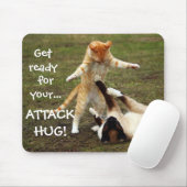 Badass Katzen - Angriffsumarmung Mousepad (Mit Mouse)