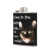 Badass Katzen - "die dunkle Seite hat Plätzchen " Flachmann (Links)