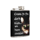 Badass Katzen - "die dunkle Seite hat Plätzchen " Flachmann (Rechts)