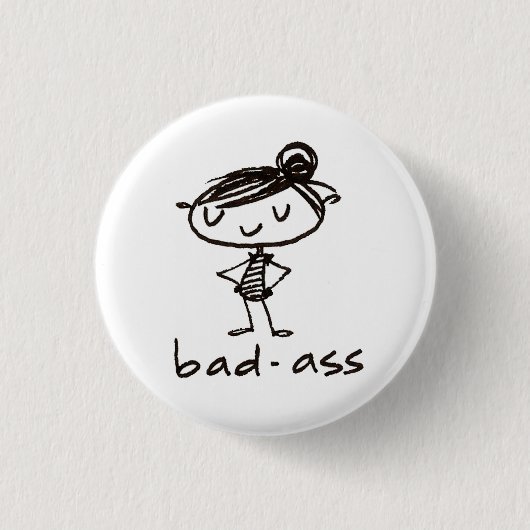 badass Knopf Button (Vorderseite)
