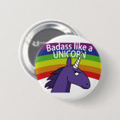 Badass mögen ein Einhorn! Button (Vorne & Hinten)