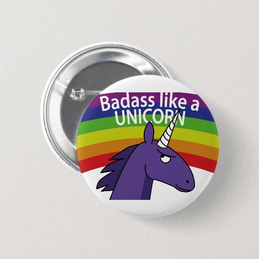 Badass mögen ein Einhorn! Button (Vorne & Hinten)
