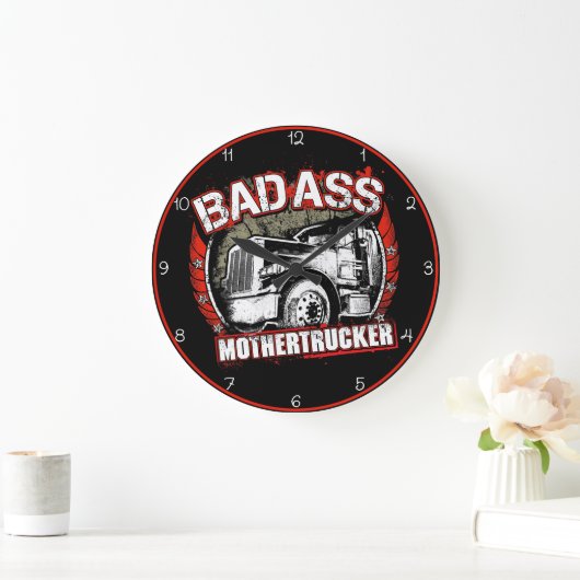 Badass Mothertrucker Große Wanduhr (Zuhause)