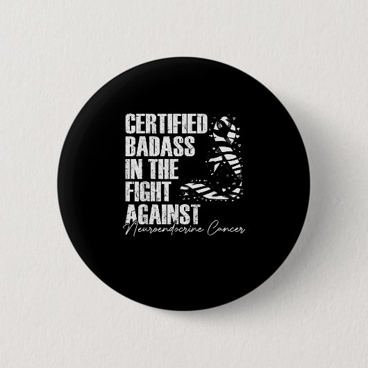 Badass Neuroendocrine Cancer Awareness NET Zebra R Button (Vorderseite)