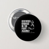 Badass Neuroendocrine Cancer Awareness NET Zebra R Button (Vorne & Hinten)