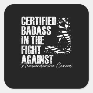 Badass Neuroendocrine Cancer Awareness NET Zebra R Quadratischer Aufkleber