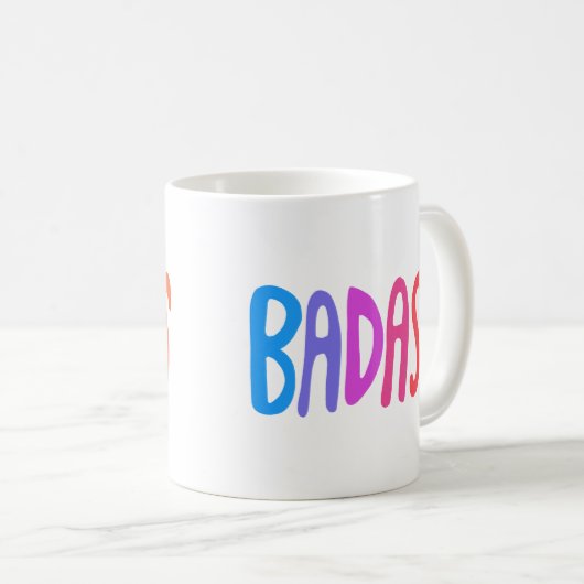 BADASS Niedliche Fun Letters Kaffeetasse (VorderseiteRechts)