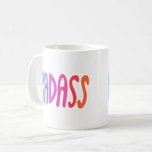 BADASS Niedliche Fun Letters Kaffeetasse (Vorderseite Links)