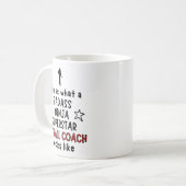 Badass, Ninja, Superstar, Netball-Trainer Kaffeetasse (Vorderseite Links)