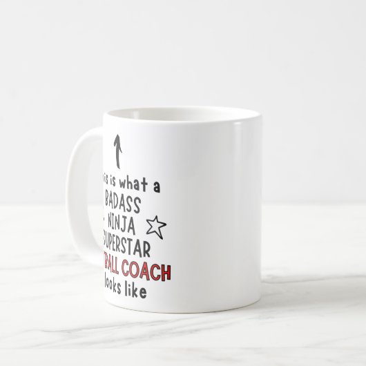 Badass, Ninja, Superstar, Netball-Trainer Kaffeetasse (Vorderseite Links)