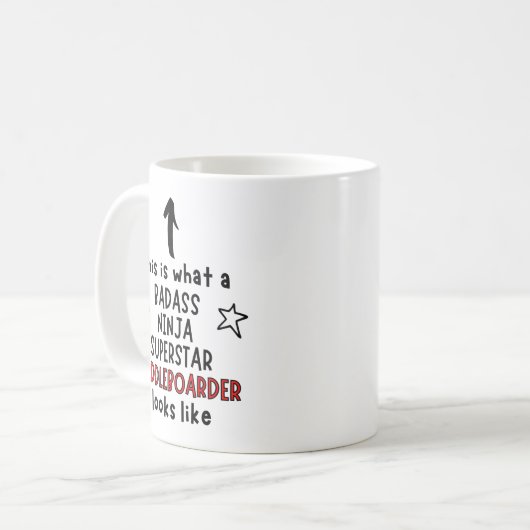 Badass, Ninja, Superstar, Paddleboarder Kaffeetasse (Vorderseite Links)