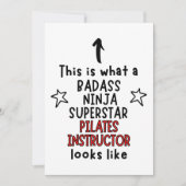 Badass, Ninja, Superstar, Pilates Instructor Karte (Vorderseite)