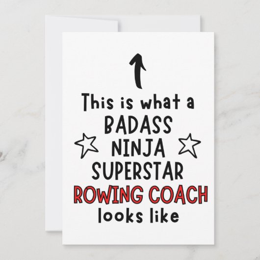 Badass, Ninja, Superstar, Ruderlehrer Karte (Vorderseite)