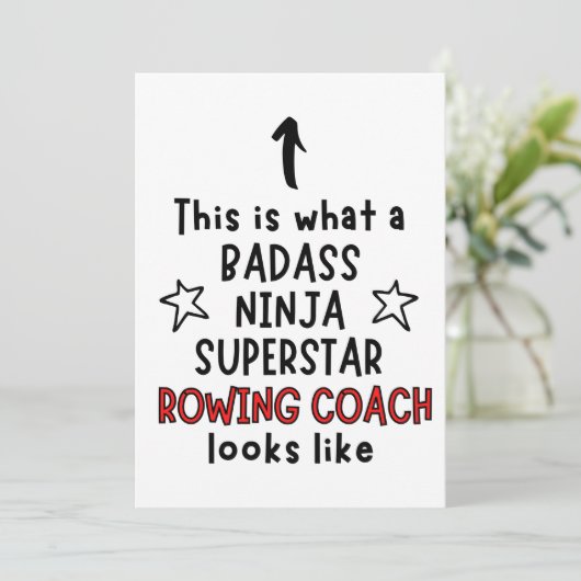 Badass, Ninja, Superstar, Ruderlehrer Karte (Stehend Vorderseite)