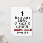 Badass, Ninja, Superstar, Ruderlehrer Karte (Vorderseite/Rückseite Beispiel)