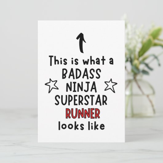 Badass, Ninja, Superstar, Runner Karte (Stehend Vorderseite)