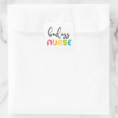 Badass Nurse Quadratischer Aufkleber (Tasche)