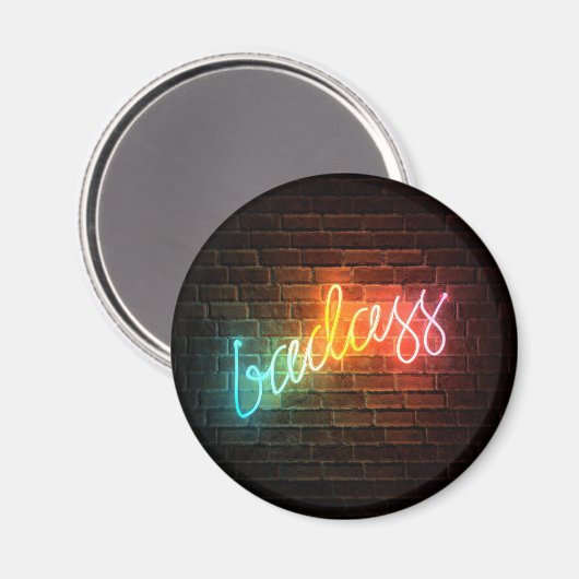 Badass Rainbow Neon Sign Magnet (Vorderseite/Rückseite)