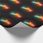 Badass Regenbogen-Leuchtreklame Geschenkpapier (Ecke)