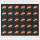 Badass Regenbogen-Leuchtreklame Geschenkpapier (Flach)