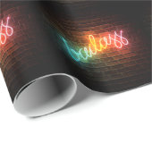 Badass Regenbogen-Leuchtreklame Geschenkpapier (Rolleneckpunkt)