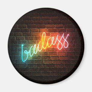 Badass Regenbogen-Leuchtreklame Magnet