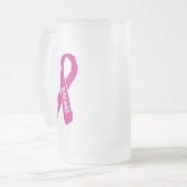 Badass/ Rumpfband...Brustkrebs Mattglas Bierglas (Vorderseite Links)