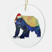Badass Santa Honey Badger Psychedelic Keramik Ornament (Links)