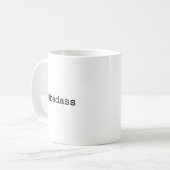#Badass-Schreibmaschine Schwarzer Text Kaffeetasse (Vorderseite Links)