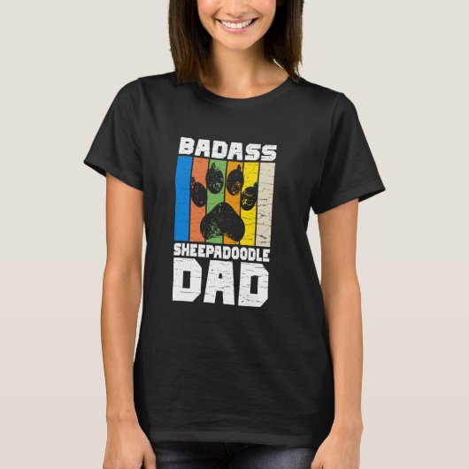 Badass Sheepadoodle Vater Sheepadoodle T-Shirt (Vorderseite)