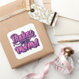 Badass Single Mama Quadratischer Aufkleber