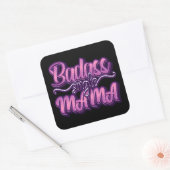 Badass Single Mama Quadratischer Aufkleber (Umschlag)