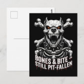 Badass Skeleton Bulldog Gothic Skull Postkarte (Vorne/Hinten)