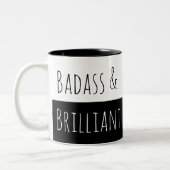 Badass u. glänzender Morgen Zweifarbige Tasse (Links)