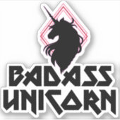 Badass Unicorn Aufkleber (Vorderseite)